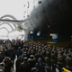 Launch of the Yasen-class submarine Kazan, March 2017.